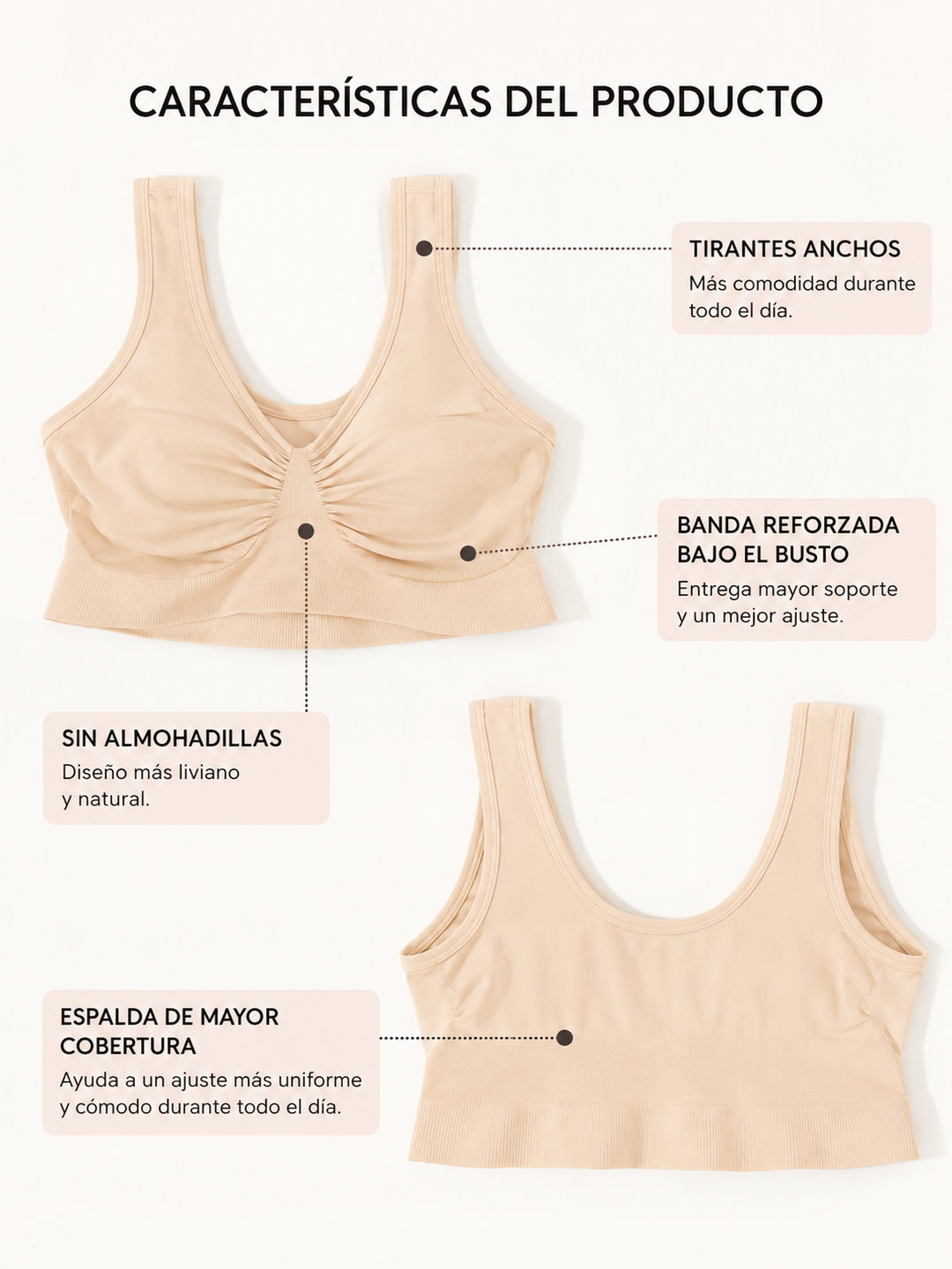 Bralette Lúa Sin Aros y Sin Costuras